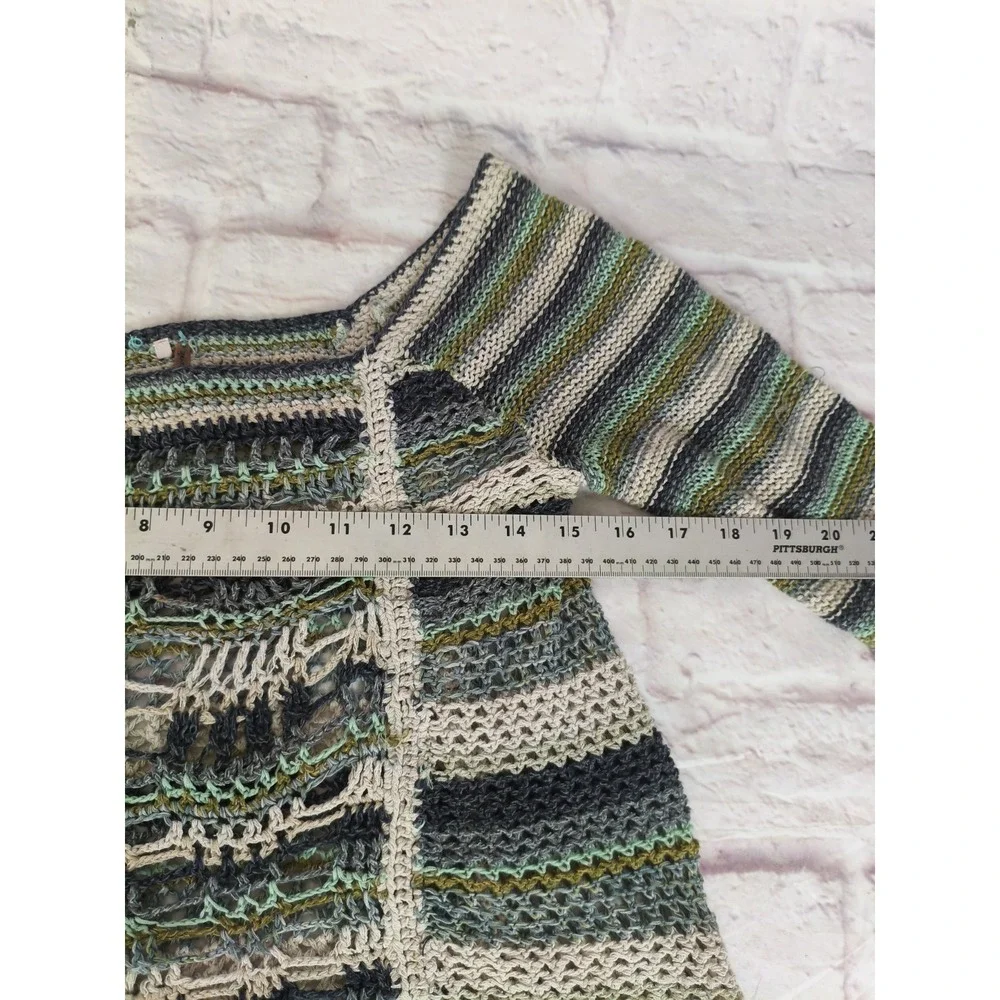 Free People Cropped Stripe Boho Sweater Festival Y2k Silk Cotton Sz XS?? S?